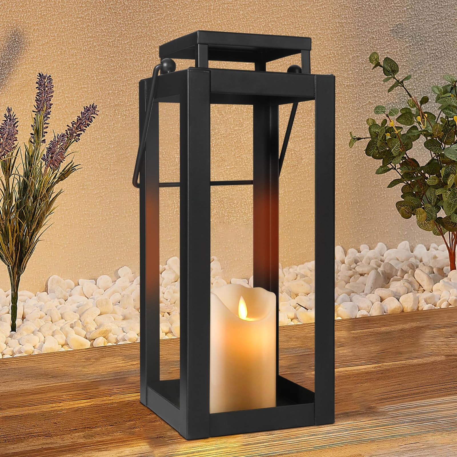 Garnett Lantern & Home Black Metal Hurricane Lantern studio product photo